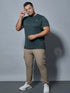 Men Plus Size Solid Slim Fit Crew Neck T-shirt with DOUBLE COOL