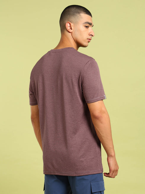 Men Solid Slim Fit Crew Neck T-shirt with DOUBLE COOL