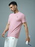 Men Solid Slim Fit Crew Neck T-shirt with DOUBLE COOL