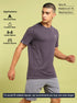 Men Solid Slim Fit Crew Neck T-shirt with DOUBLE COOL