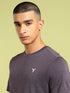Men Solid Slim Fit Crew Neck T-shirt with DOUBLE COOL