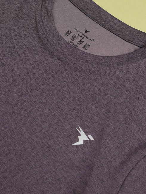 Men Solid Slim Fit Crew Neck T-shirt with DOUBLE COOL