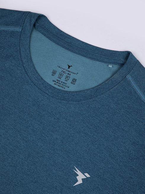 Men Plus Size Solid Slim Fit Crew Neck T-shirt with DOUBLE COOL