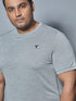 Men Plus Size Solid Slim Fit Crew Neck T-shirt with DOUBLE COOL