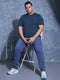 Men Plus Size Solid Slim Fit Crew Neck T-shirt with DOUBLE COOL