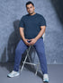 Men Plus Size Solid Slim Fit Crew Neck T-shirt with DOUBLE COOL