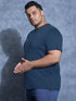 Men Plus Size Solid Slim Fit Crew Neck T-shirt with DOUBLE COOL