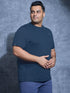 Men Plus Size Solid Slim Fit Crew Neck T-shirt with DOUBLE COOL