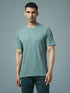 Men Solid Slim Fit Crew Neck T-shirt with DOUBLE COOL