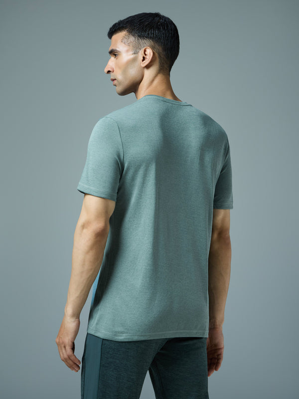Men Solid Slim Fit Crew Neck T-shirt with DOUBLE COOL
