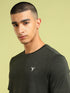 Men Solid Slim Fit Crew Neck T-shirt with DOUBLE COOL