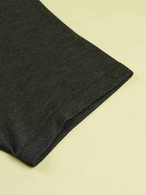 Men Solid Slim Fit Crew Neck T-shirt with DOUBLE COOL