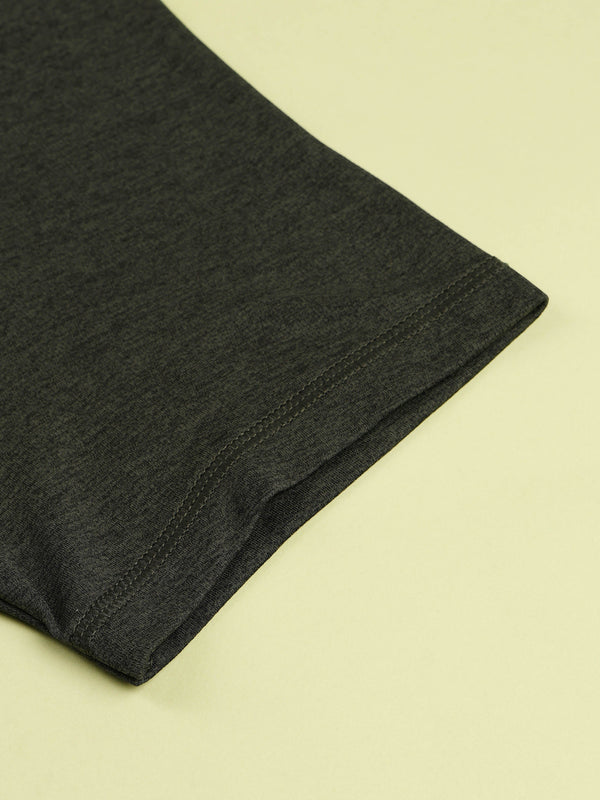 Men Solid Slim Fit Crew Neck T-shirt with DOUBLE COOL