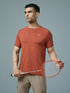 Men Solid Slim Fit Crew Neck T-shirt with DOUBLE COOL