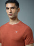 Men Solid Slim Fit Crew Neck T-shirt with DOUBLE COOL