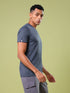 Men Solid Slim Fit Crew Neck T-shirt with DOUBLE COOL