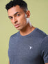 Men Solid Slim Fit Crew Neck T-shirt with DOUBLE COOL