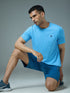 Men Solid Slim Fit Crew Neck T-shirt with DOUBLE COOL