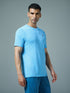 Men Solid Slim Fit Crew Neck T-shirt with DOUBLE COOL