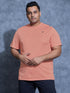 Men Plus Size Solid Slim Fit Crew Neck T-shirt with DOUBLE COOL