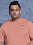 Men Plus Size Solid Slim Fit Crew Neck T-shirt with DOUBLE COOL