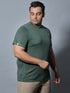Men Plus Size Solid Slim Fit Crew Neck T-shirt with DOUBLE COOL
