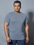Men Plus Size Solid Slim Fit Crew Neck T-shirt with DOUBLE COOL