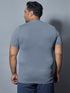 Men Plus Size Solid Slim Fit Crew Neck T-shirt with DOUBLE COOL