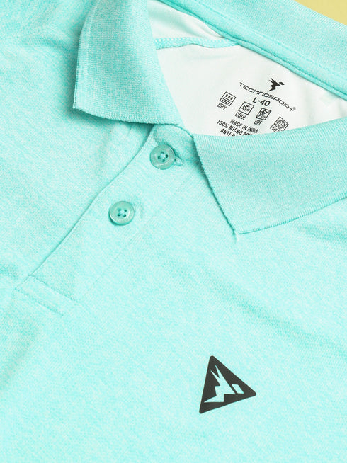 Men Melange Slim Fit Polo T-shirt with DOUBLE COOL