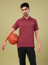 Men Melange Slim Fit Polo T-shirt with DOUBLE COOL