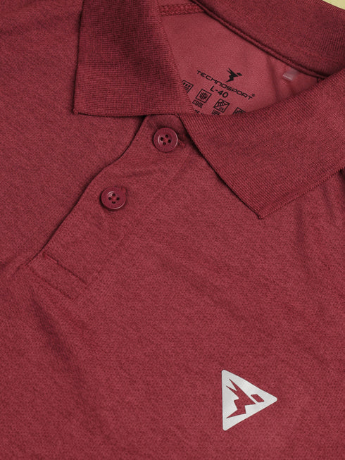 Men Melange Slim Fit Polo T-shirt with DOUBLE COOL