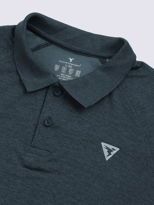 Men Melange Slim Fit Polo T-shirt with DOUBLE COOL