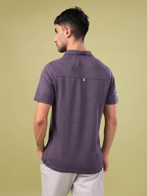 Men Melange Slim Fit Polo T-shirt with DOUBLE COOL