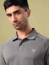 Men Melange Slim Fit Polo T-shirt with DOUBLE COOL