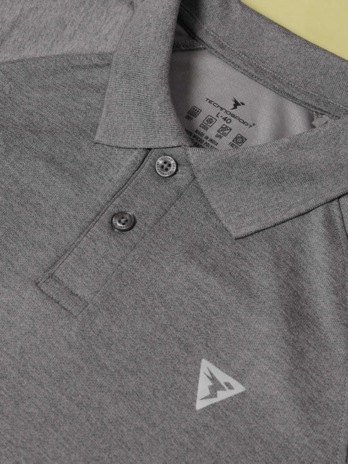 Men Melange Slim Fit Polo T-shirt with DOUBLE COOL