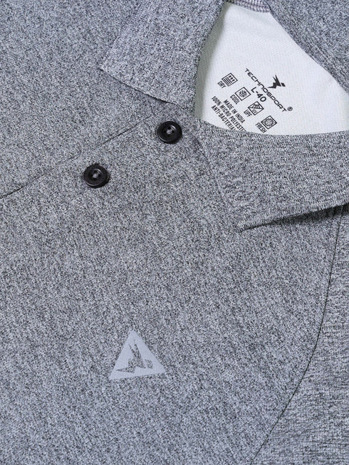 Men Melange Slim Fit Polo T-shirt with DOUBLE COOL