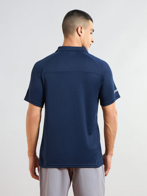 Men Melange Slim Fit Polo T-shirt with DOUBLE COOL