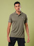 Men Melange Slim Fit Polo T-shirt with DOUBLE COOL