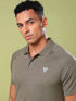 Men Melange Slim Fit Polo T-shirt with DOUBLE COOL