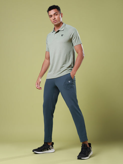 Men Melange Slim Fit Polo T-shirt with DOUBLE COOL