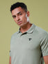 Men Melange Slim Fit Polo T-shirt with DOUBLE COOL