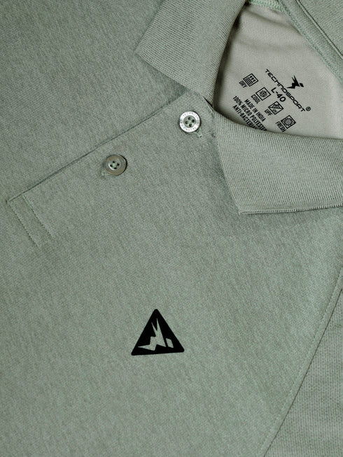 Men Melange Slim Fit Polo T-shirt with DOUBLE COOL