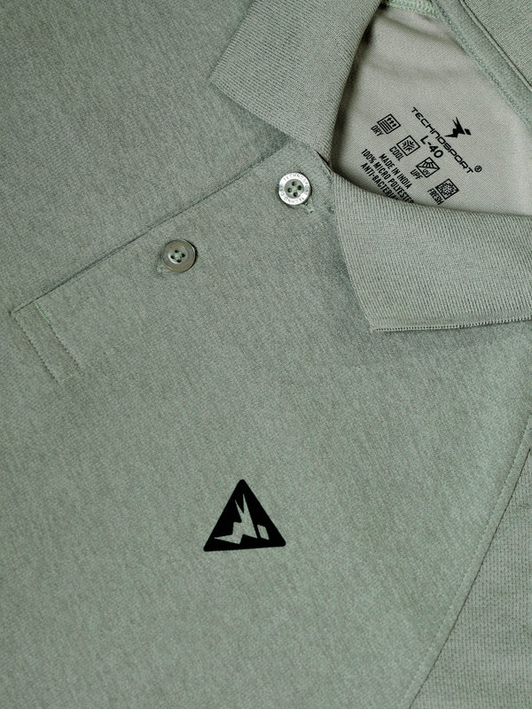 Men Melange Slim Fit Polo T-shirt with DOUBLE COOL