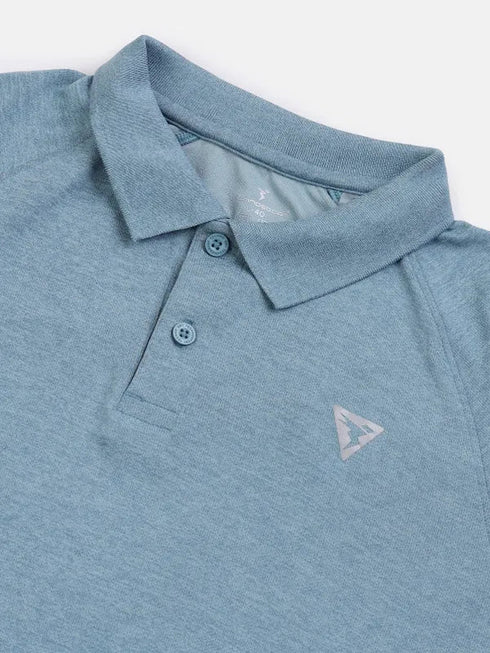 Men Melange Slim Fit Polo T-shirt with DOUBLE COOL