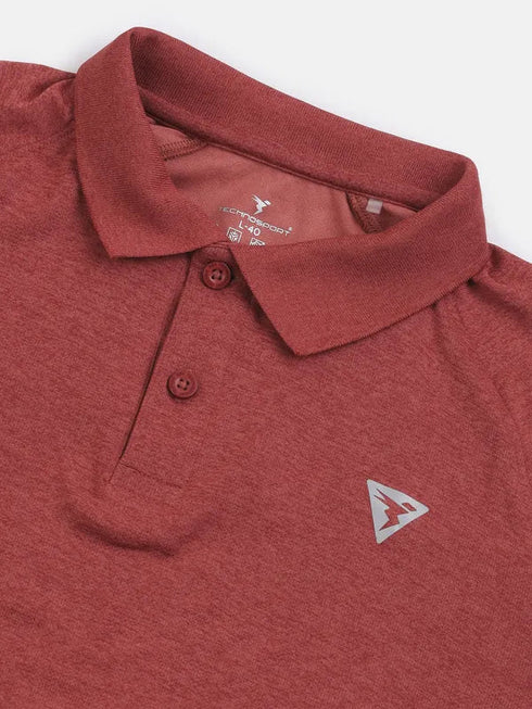 Men Melange Slim Fit Polo T-shirt with DOUBLE COOL