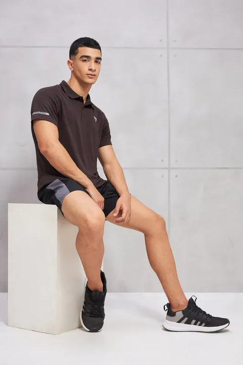 Men Melange Slim Fit Polo T-shirt with DOUBLE COOL