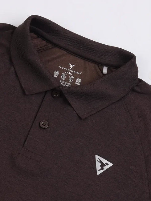 Men Melange Slim Fit Polo T-shirt with DOUBLE COOL