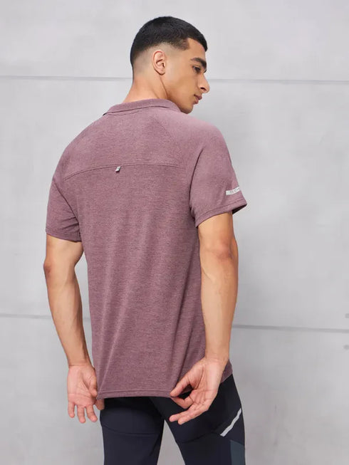 Men Melange Slim Fit Polo T-shirt with DOUBLE COOL