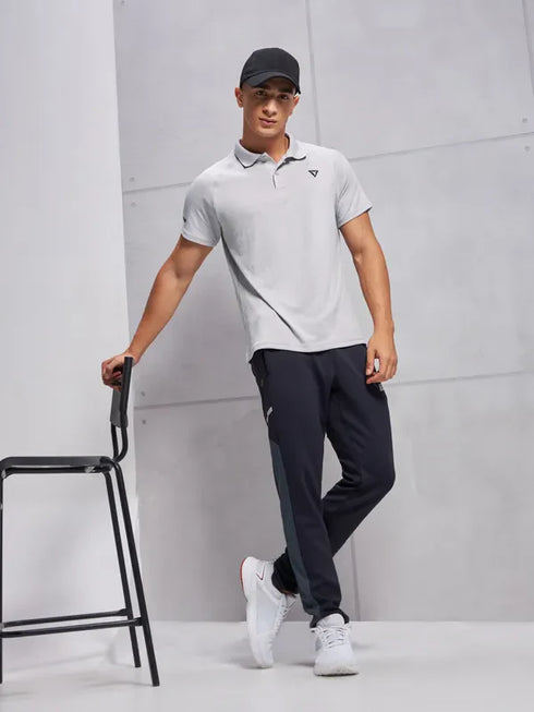 Men Melange Slim Fit Polo T-shirt with DOUBLE COOL