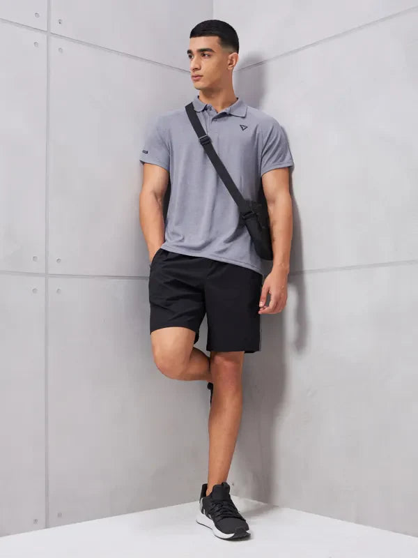 Men Melange Slim Fit Polo T-shirt with DOUBLE COOL